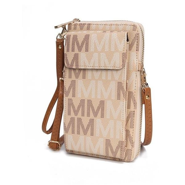 Mkf Collection By Mia K MKF Collection by Mia K MKF-MU6391BG Cossetta Cell Phone Crossbody Wallet; Beige MKF-MU6391BG